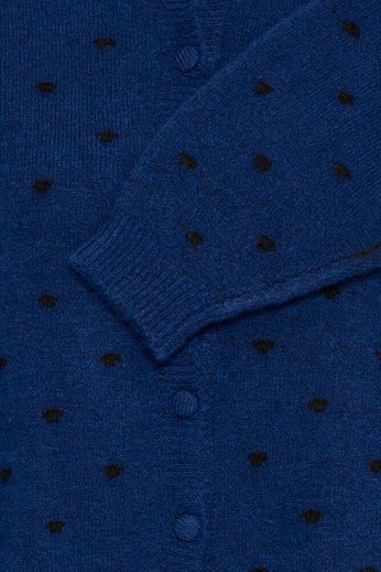 Destiny Cardigan - Navy Peony with Polka Dots