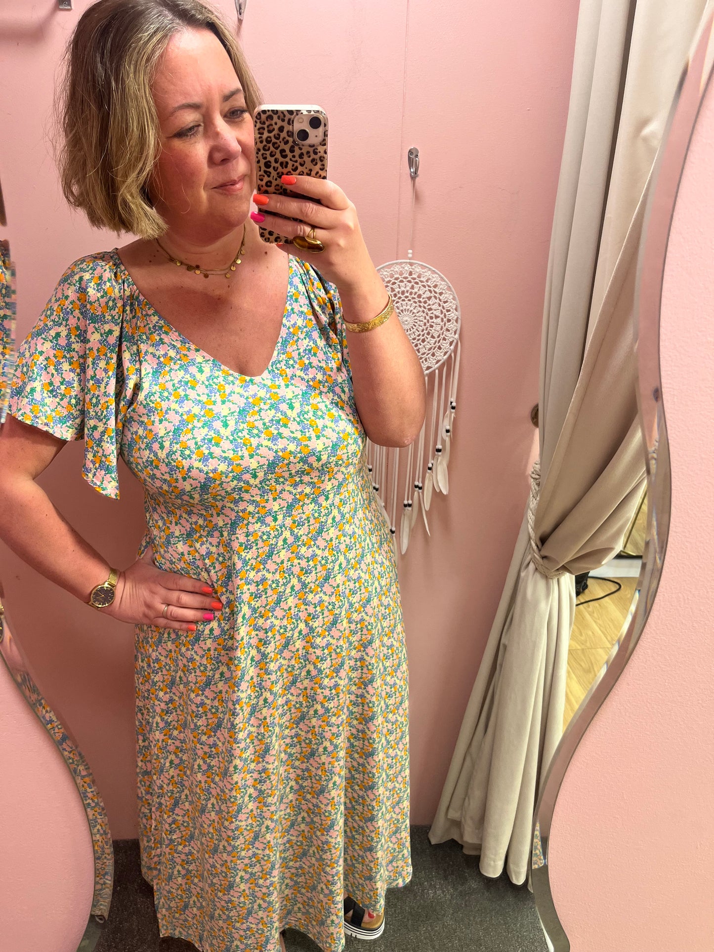 Aya Ditsy Print Maxi Dress