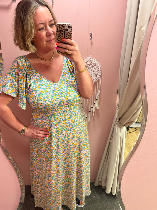 Aya Ditsy Print Maxi Dress