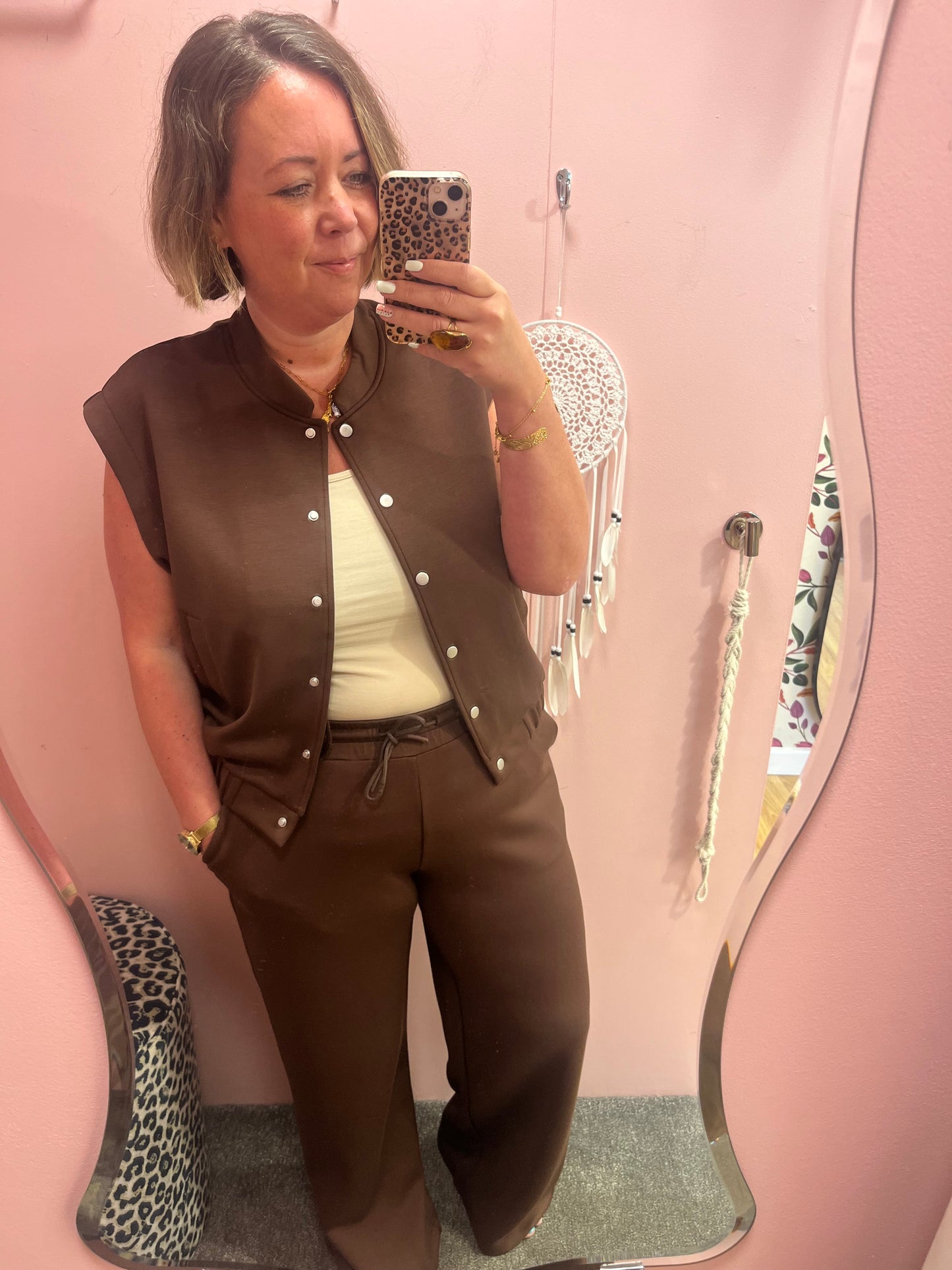 Wide Leg Jogger Pant - Coffee