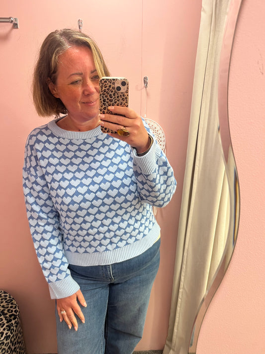 Blue Hearts Knit Jumper