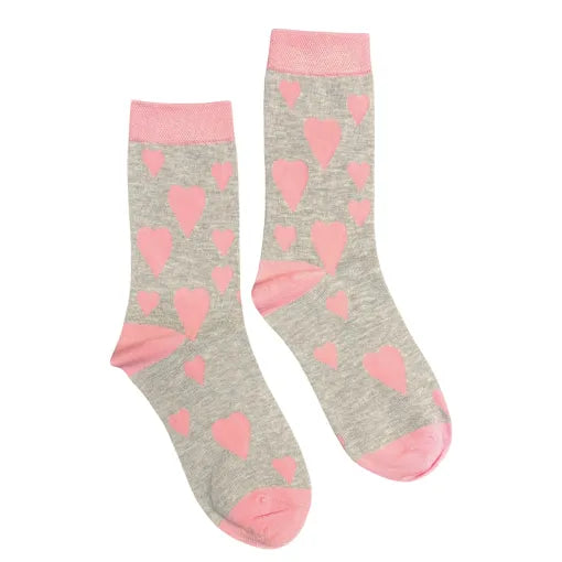 Bamboo Sock - Grey Heart