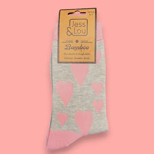 Bamboo Sock - Grey Heart