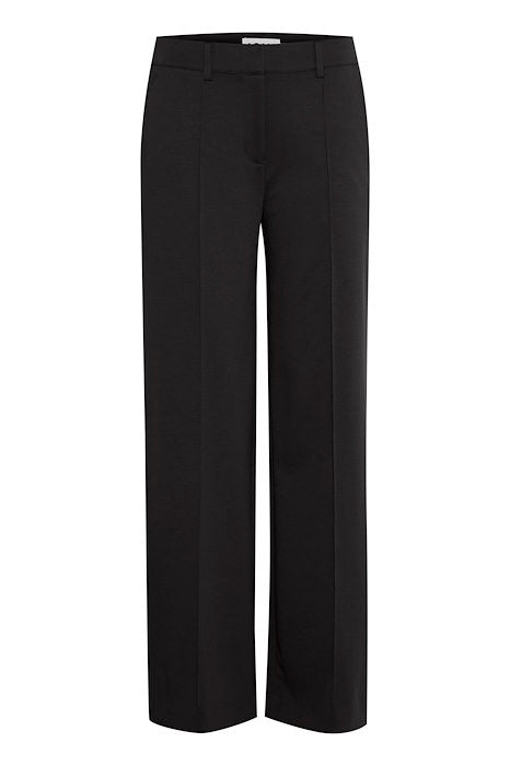 Kate Wide Leg Full Length Trouser - Black