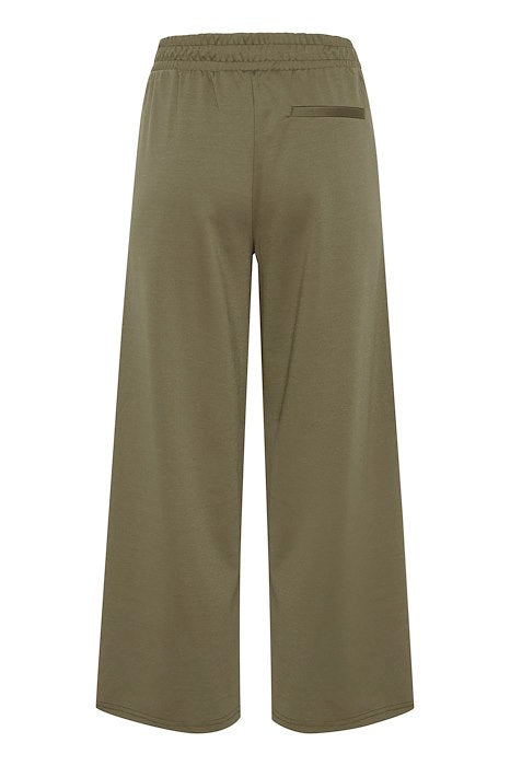 Kate Wide 3/4 Length Trouser - Khaki