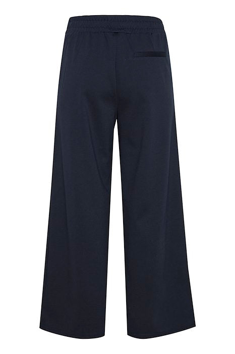 Kate Wide 3/4 Length Trouser - Navy