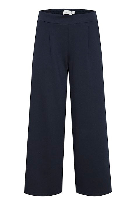 Kate Wide 3/4 Length Trouser - Navy