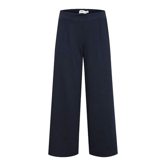 Kate Wide 3/4 Length Trouser - Navy