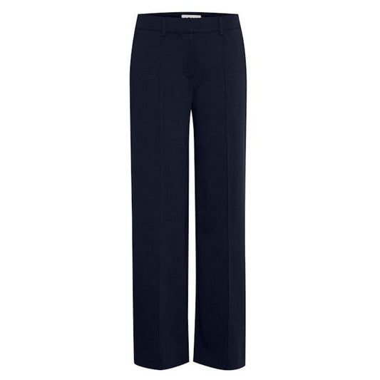 Kate Wide Leg Full Length Trouser - Navy