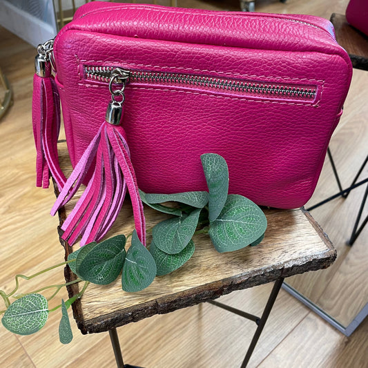 Isla Soft Leather Handbag - Magenta