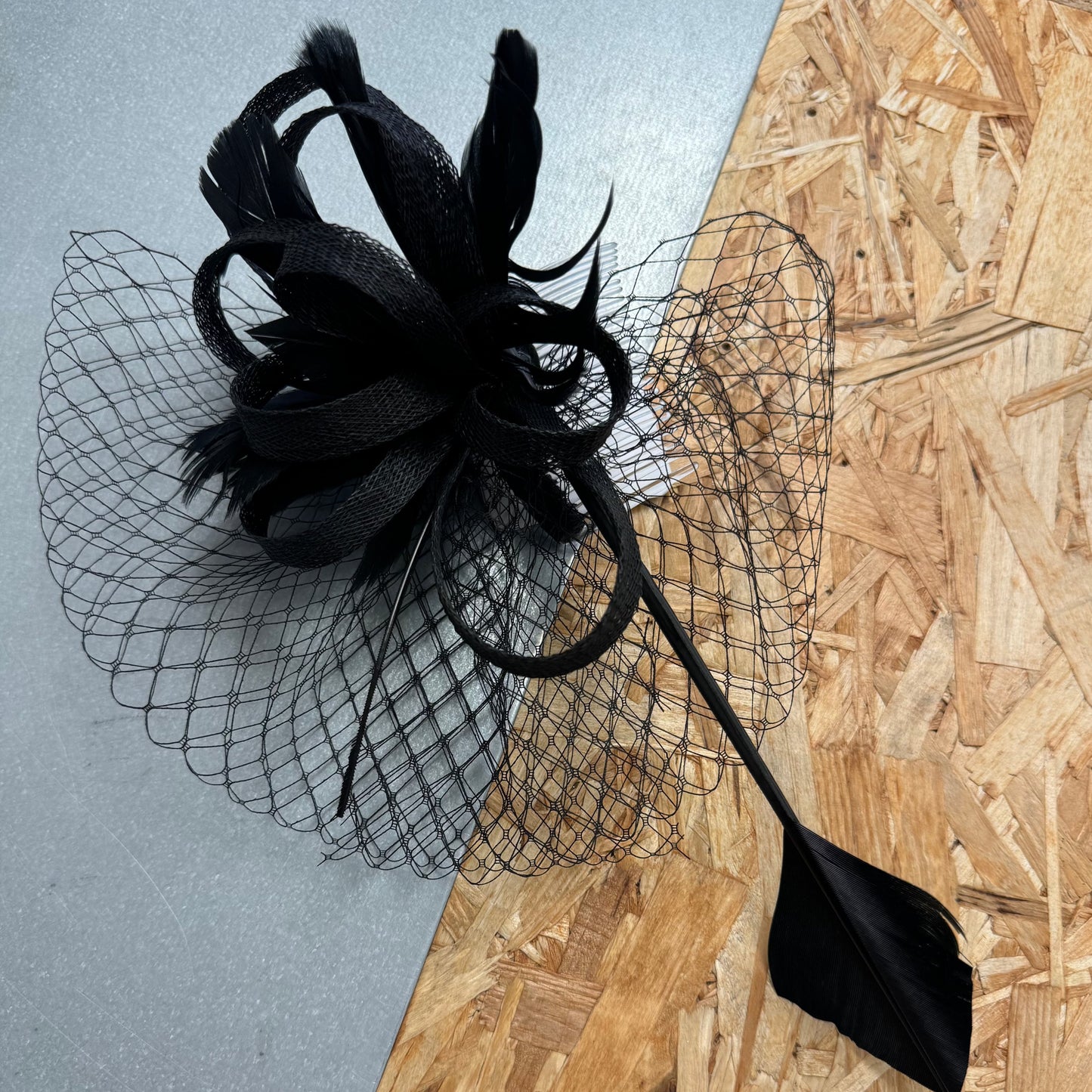 Black Net Comb Fascinator