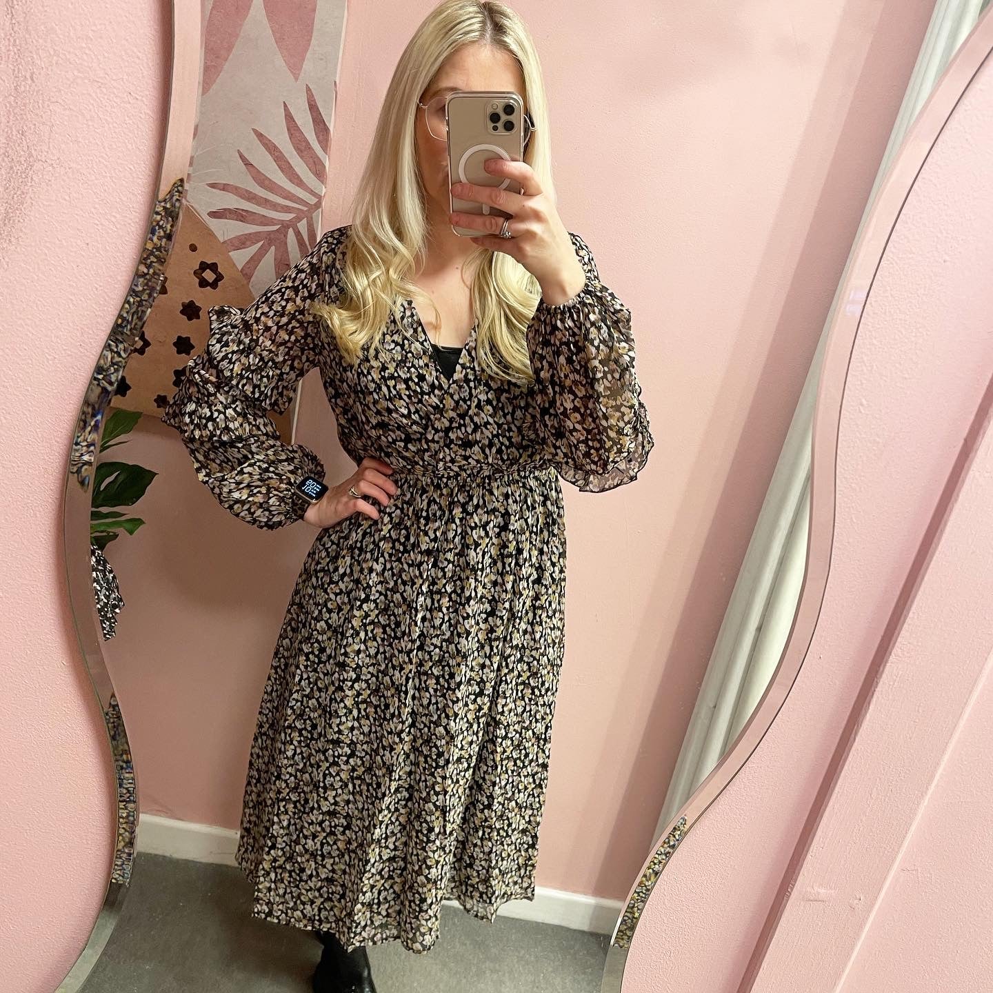 Melody V Neck Print Dress