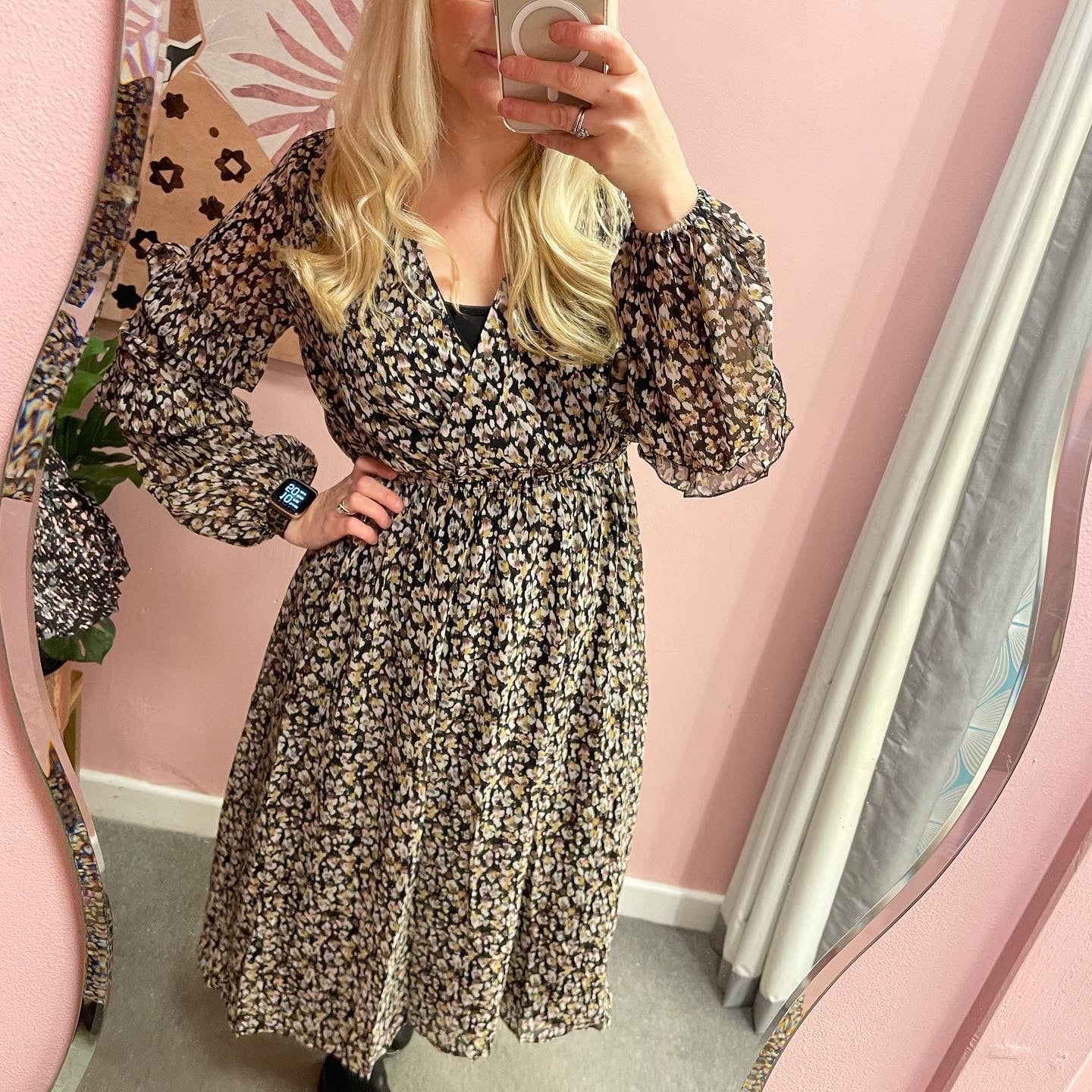 Melody V Neck Print Dress