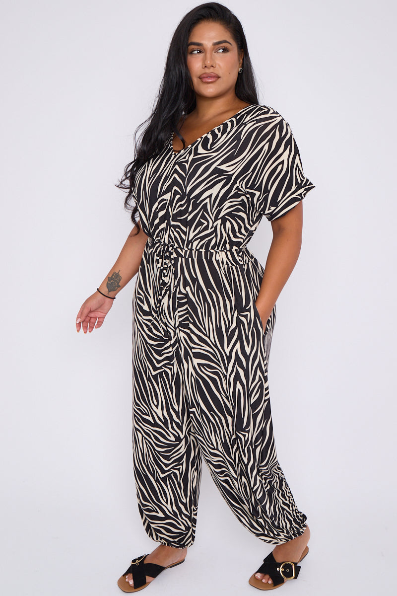 Curve Zebra Print Jumpsuit