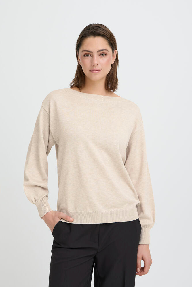 Lightweight Boatneck Jumper - Oatmeal