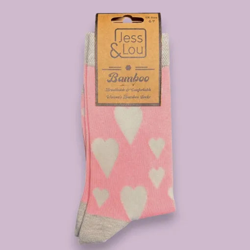 Bamboo Sock - Pink Heart