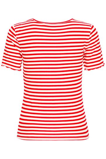 Cilla Tee - Cream / Red Stripe