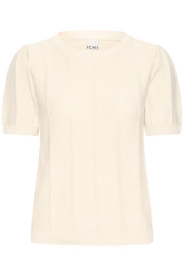 Stitch Detail Knit Top - Cream