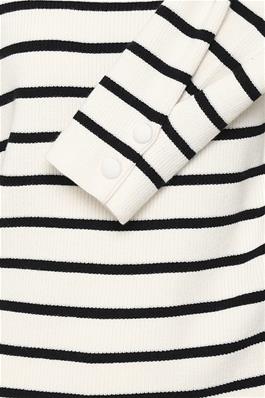 Boston Stripe Jumper with Button Cuff Detail