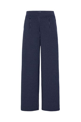 Soft Wide Leg Trouser - Navy Stripe