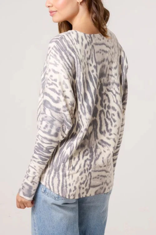 Fine Knit Animal Print Jumper