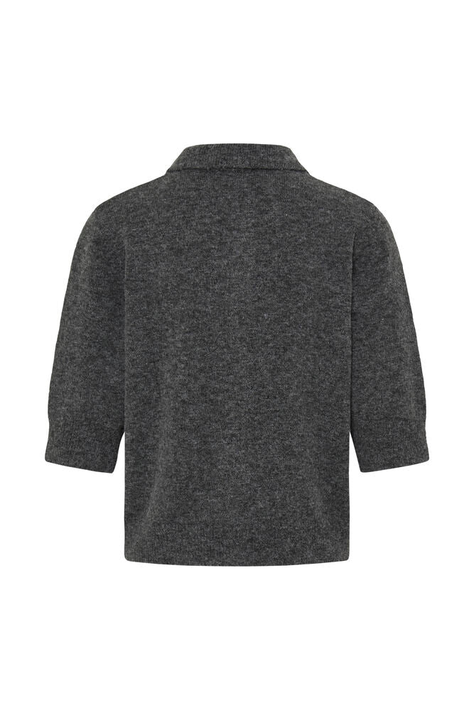 Argyle Cardigan with Collar - Grey