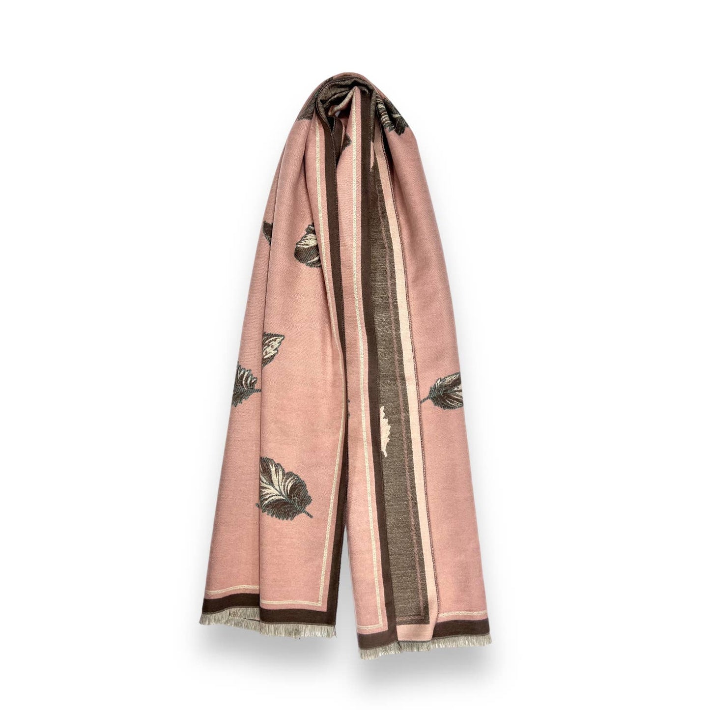 Feather Print Cashmere Blend Scarf