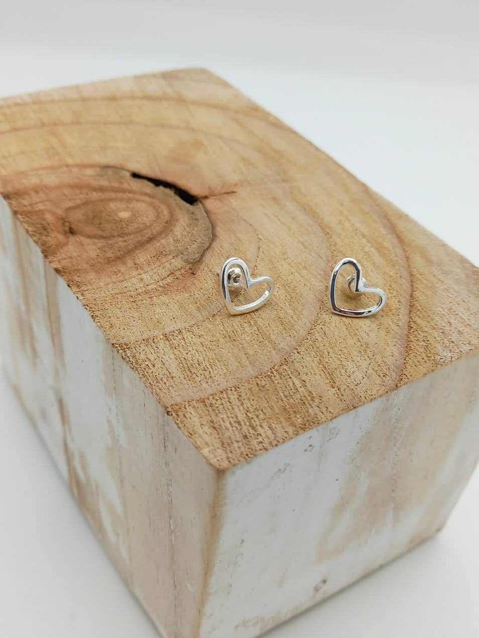 Hollow Heart Silver Stud Earring