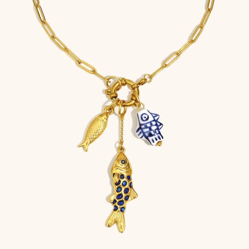 MG Blue Fish Necklace