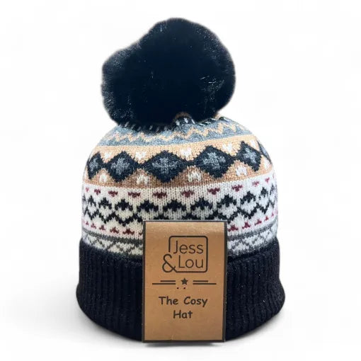 Bobble Hat - Beige Nordic