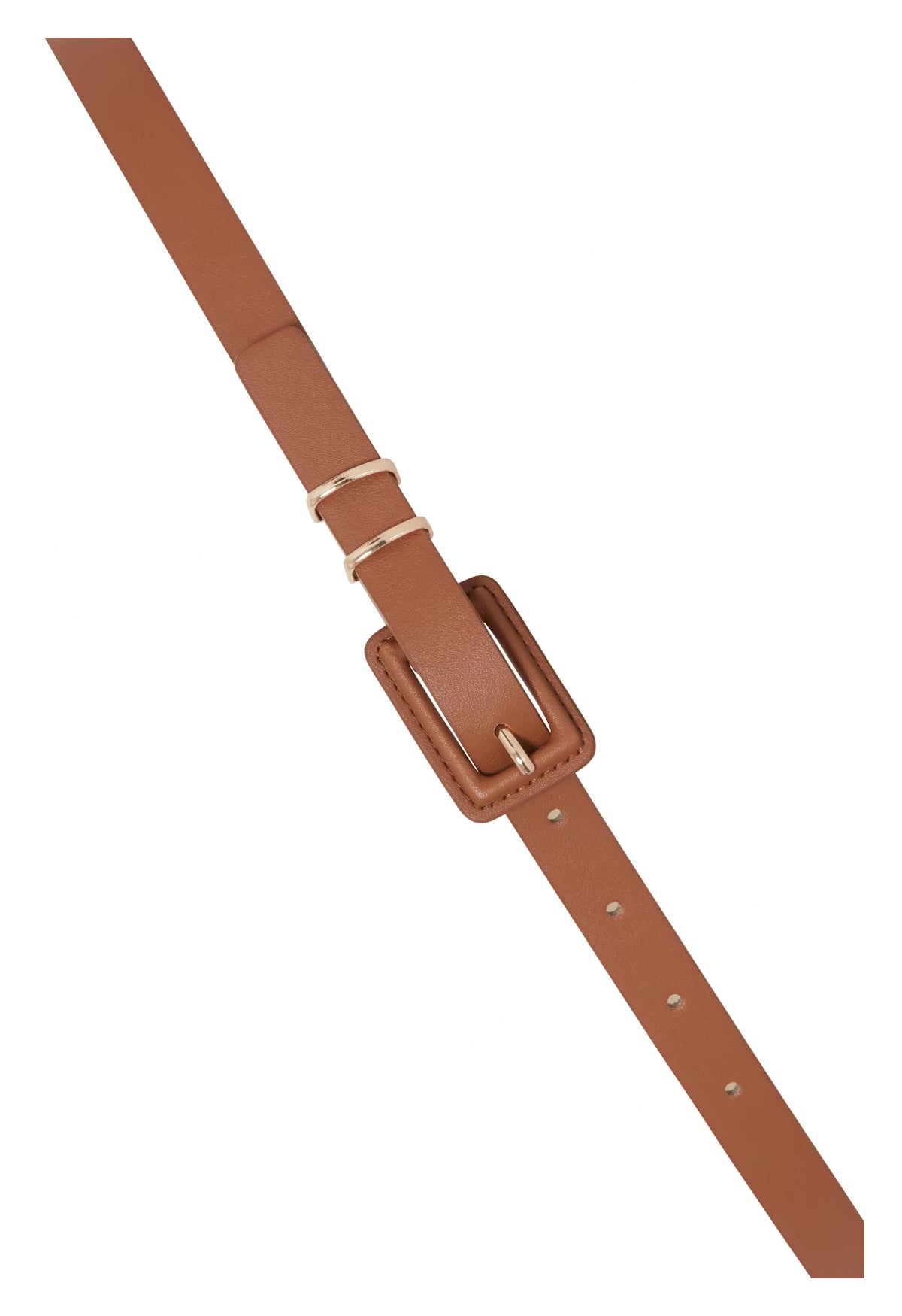 Slim Tan Belt with Rectangle Buckle