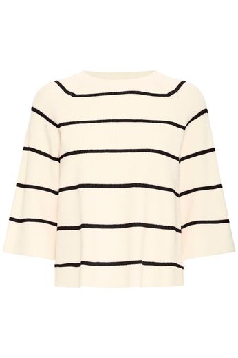 Boston Half Sleeve Rib Knit - Black / Cream Stripe