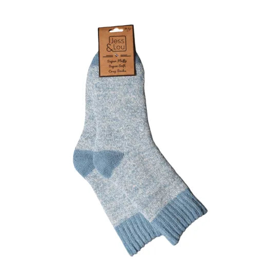 Ribbed Cosy Sock - Blue Marl
