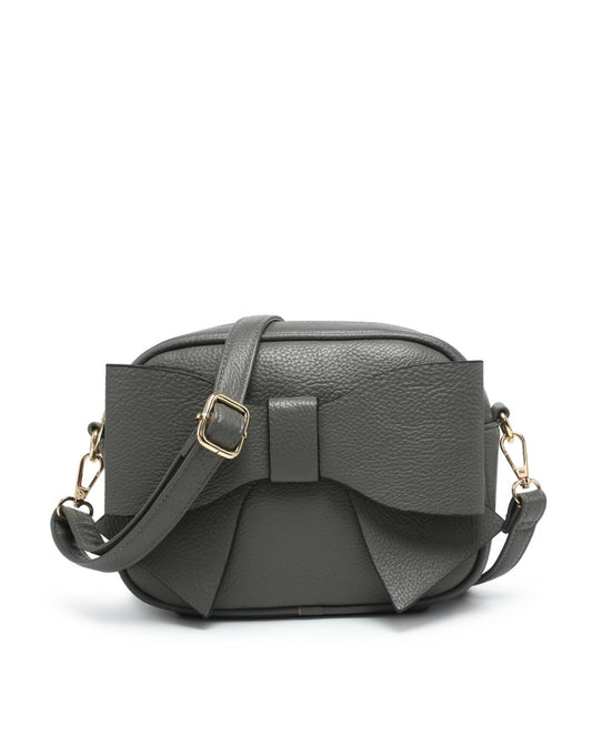 Handbag with Bow Front - Grey