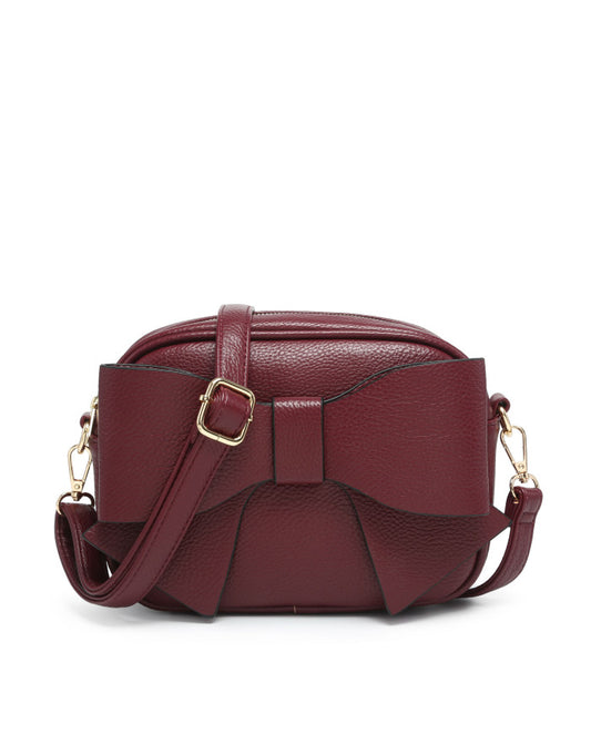 Handbag with Bow Front - Wine