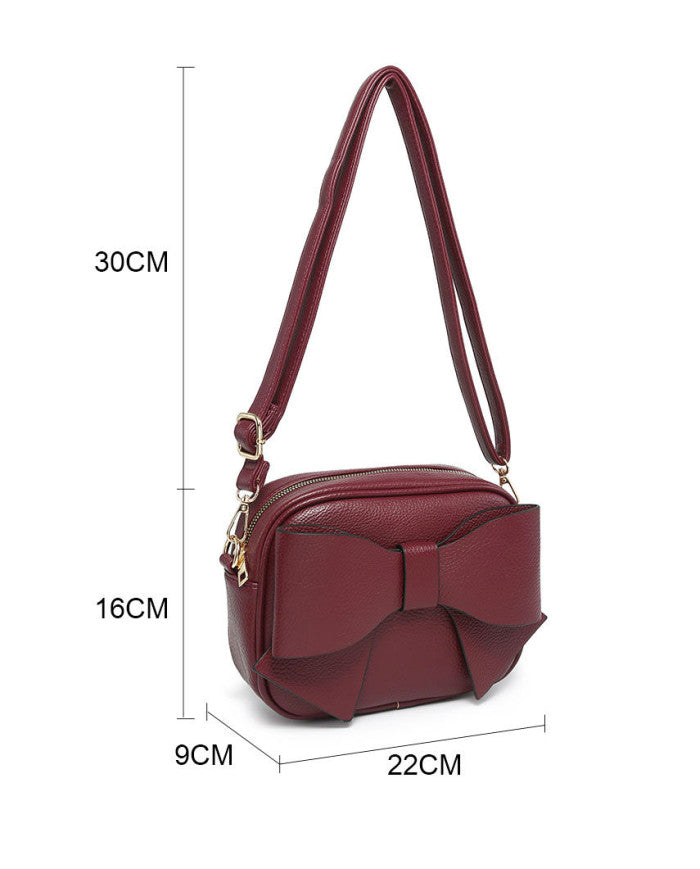 Handbag with Bow Front - Tan