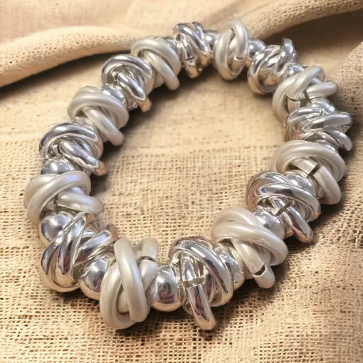 Knots Stretch Bracelet - Silver