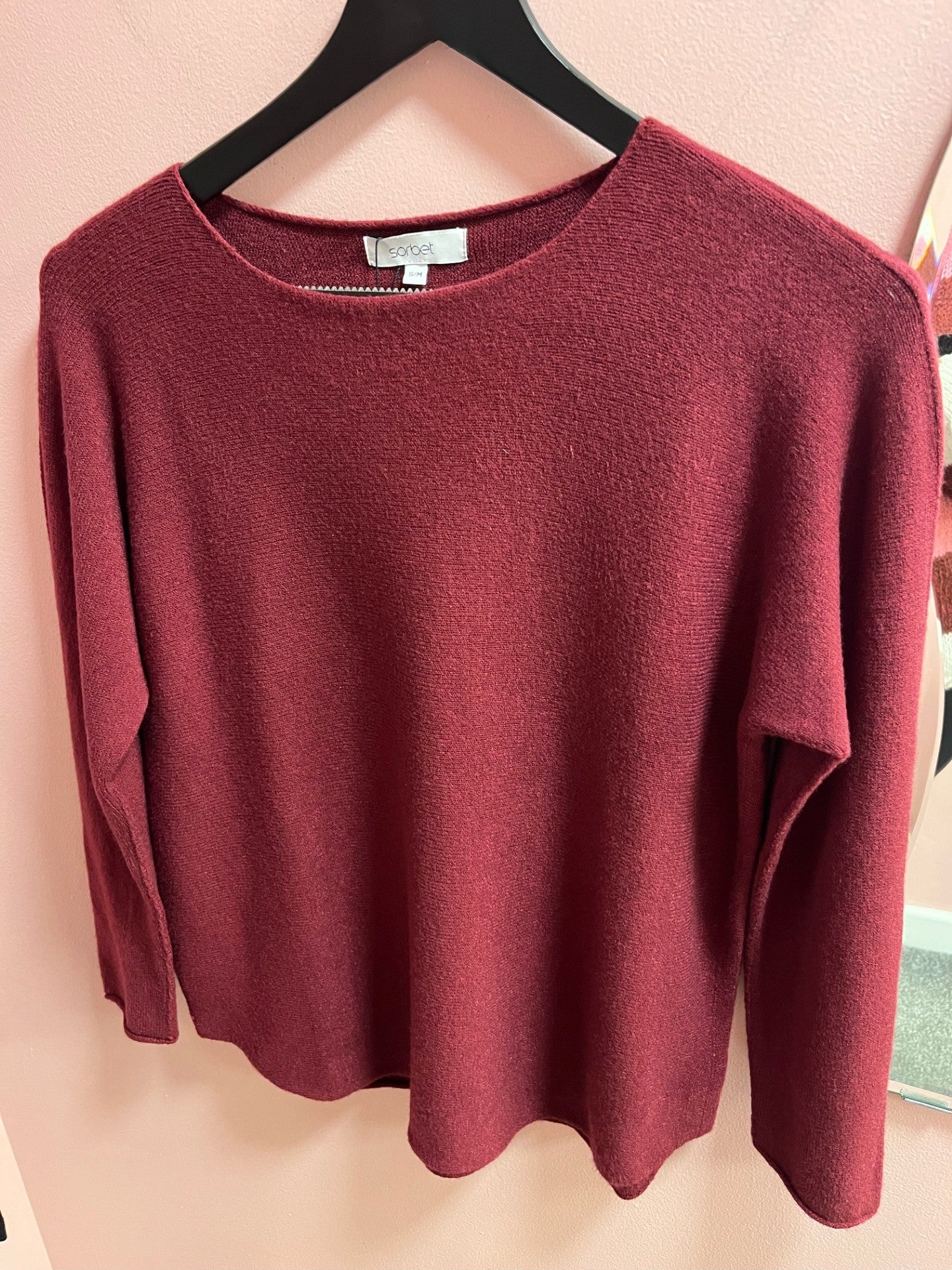 Lightweight Knit Jumper - Burgundy