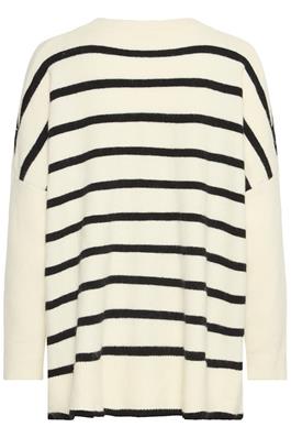 Rita Stripe Jumper with Drop Shoulder - Antique White / Black