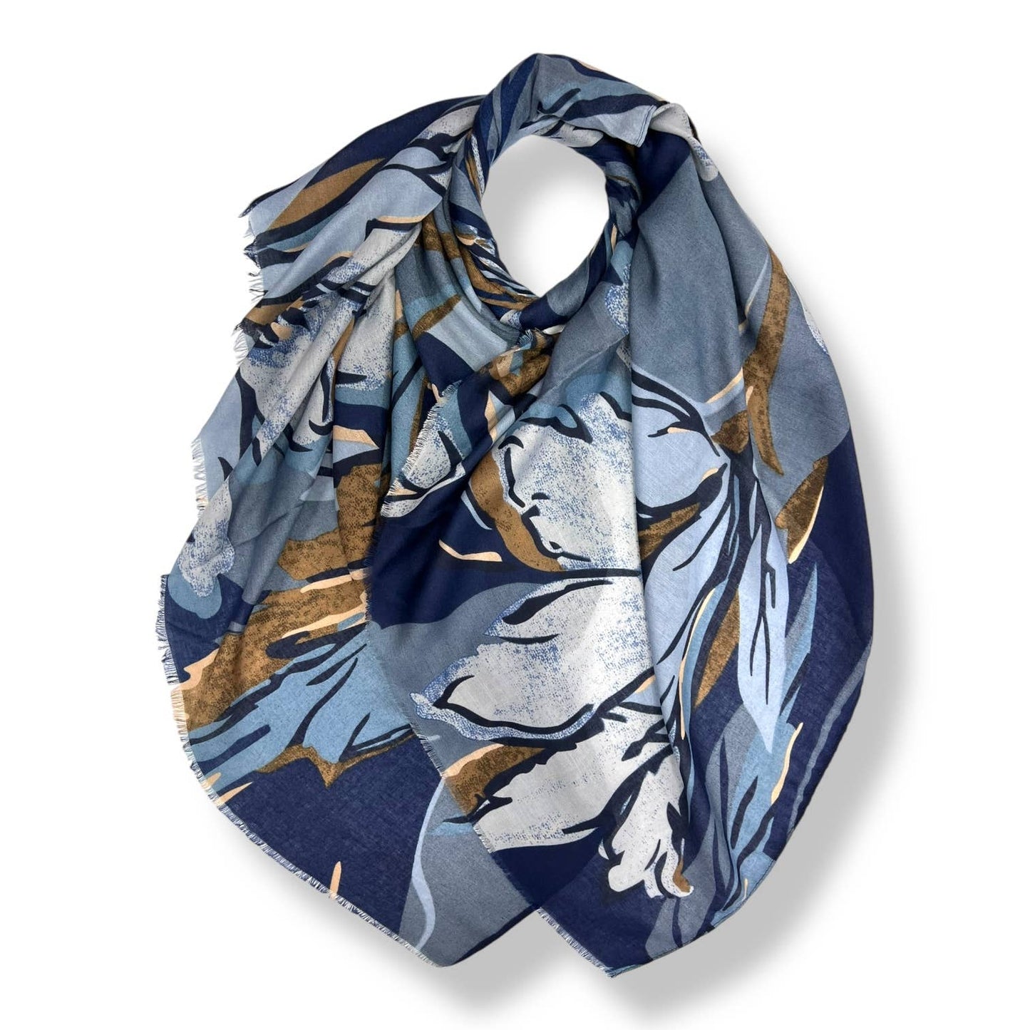 Amazon lily scarf print: Navy