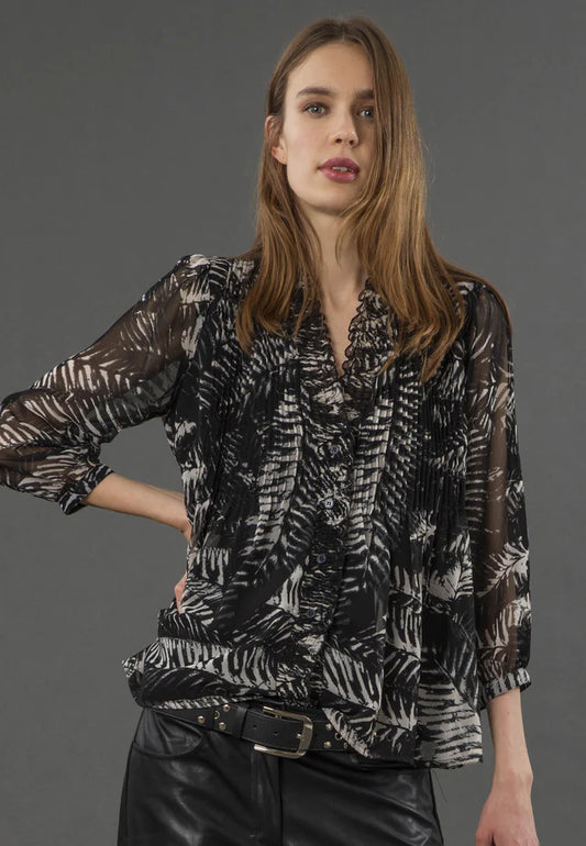 RELIGION Carolina Shirt - Vamp Black & white