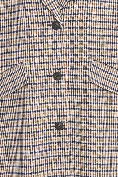 Laura Oversized Coat - Navy Multi Check