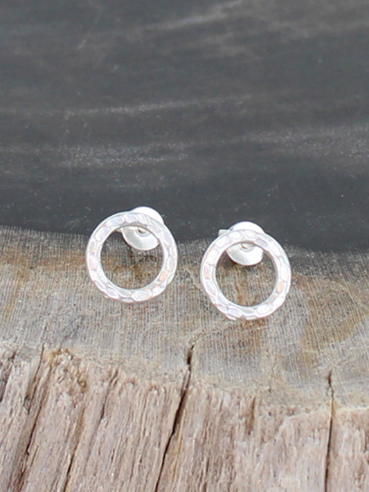 Simple ring Stud Earrings - Silver