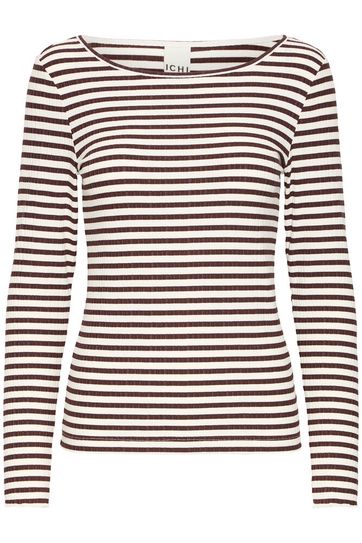 Long Sleeve Stripe Tee - Coffee