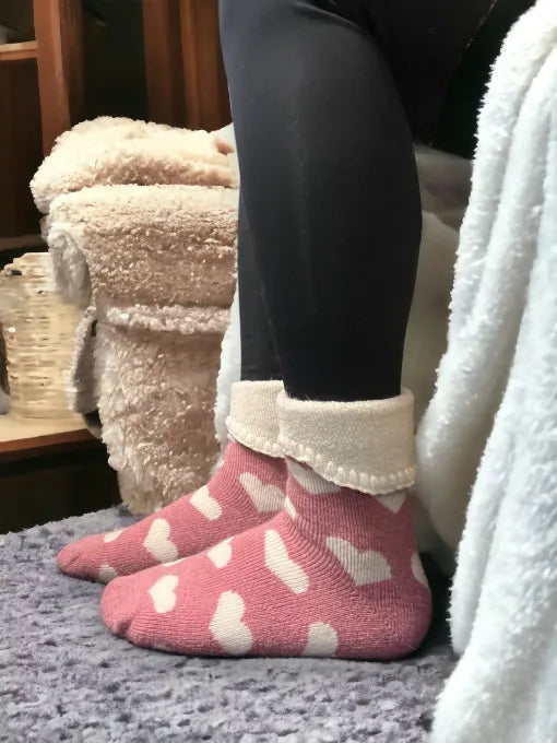 Cosy Socks - Pink Hearts