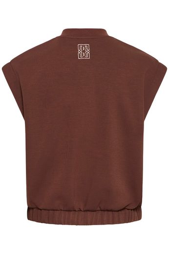 Button Up Sleeveless Top  - Coffee
