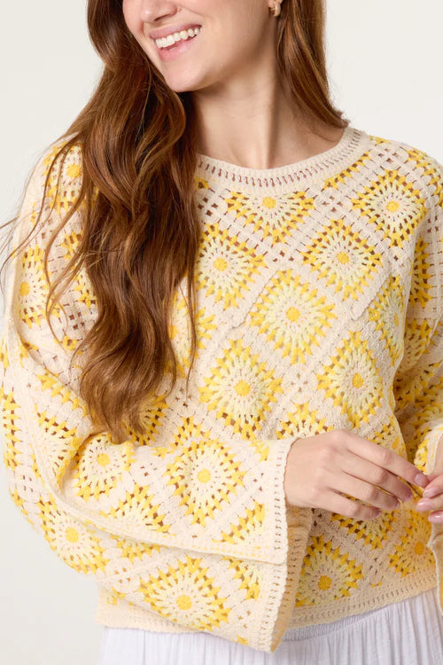 Diamond Crochet Top - Lemon