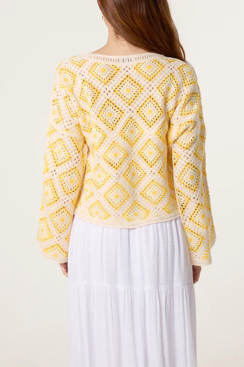Diamond Crochet Top - Lemon