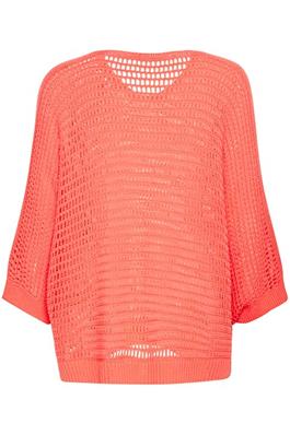 Crochet Knit Top - Soft Orange