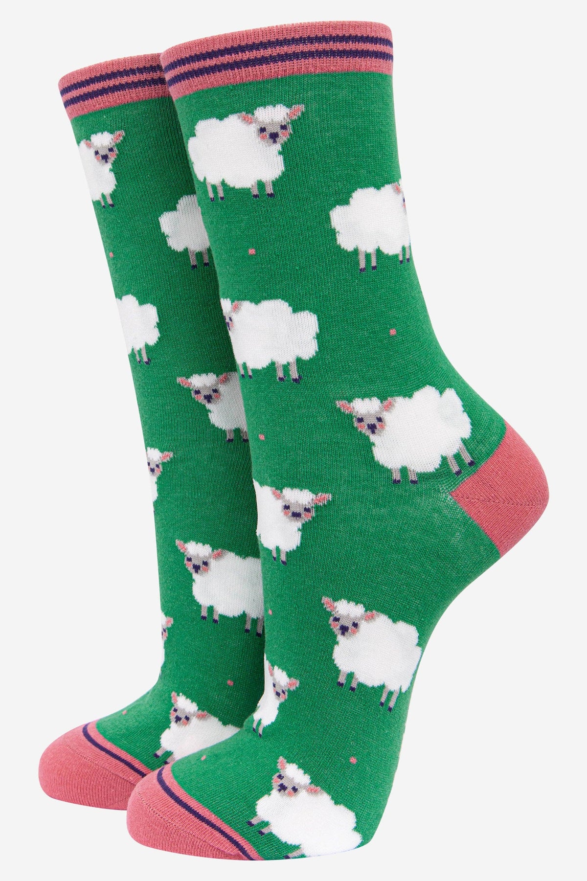 Bamboo Socks - Green, Lamb